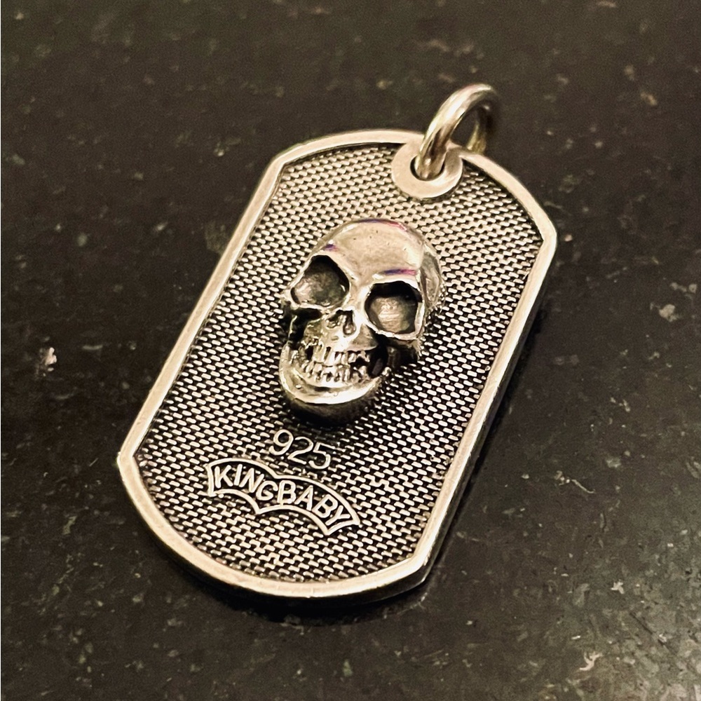 925 Silver Skull Dog Tag